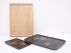 宮崎平安堂造　漆塗七宝蒔絵進物切手盆